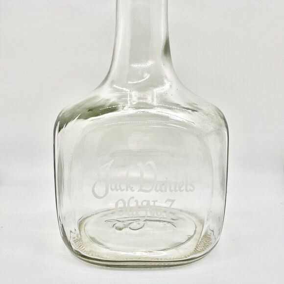 Jack Daniels Clear Decanter Bottle Vintage Old No 7 Large 12" Signed Whiskey Bar - Picture 2 of 7